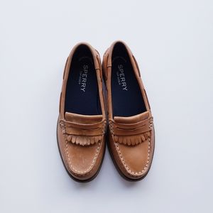 Sperry Cognac Camel Loafer Tassle Shoes